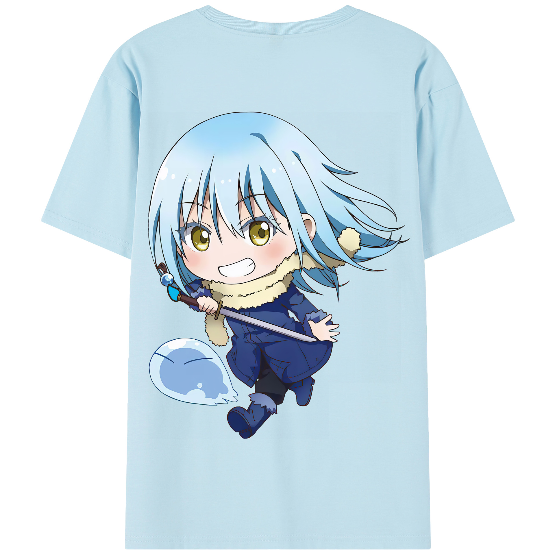 （画像用） 転スラ Regarding Reincarnated to Slime 綿100％半袖Tシャツ（背面プリント）